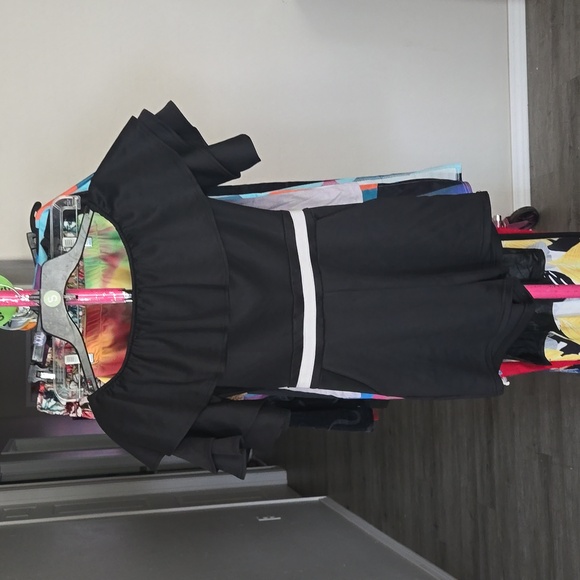 Red or Black Ruffle Off Shoulder Romper - Picture 2 of 2